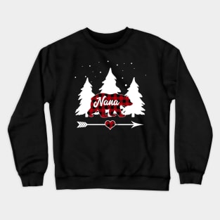 Nana Bear Buffalo Plaid Christmas Matching Family Pajama Crewneck Sweatshirt